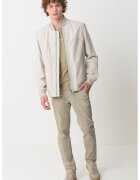 BOSS Jacheta de piele cu guler baseball Johice - Grej