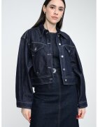 BOSS Jacheta din amestec de lyocell si denim - Bleumarin