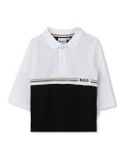 BOSS Kidswear Bluza polo cu logo - Negru/Alb optic