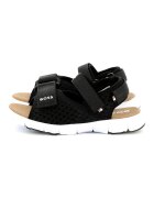 BOSS Kidswear Sandale cu inchidere velcro si detalii logo - Negru