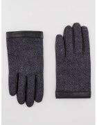 BOSS Manusi de piele cu capse - Negru/Gri inchis