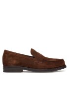 BOSS Mocasini barbati Dressletic - piele naturala - maro inchis