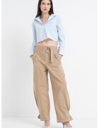 BOSS Pantaloni baggy cu buzunare supradimensionate - Maro nisip