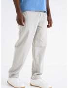 BOSS Pantaloni drepti cu o curea in talie - Bej