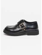 BOSS Pantofi loafer din piele cu barete cu catarama Eleri - Negru