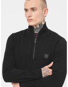 BOSS Pulover cu fenta cu fermoar si guler inalt Kanobix - Negru stins