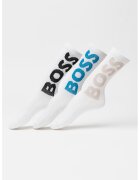 BOSS Set de sosete lungi cu logo supradimensionat - 3 perechi - Alb/Negru/Verde persan