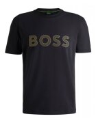 BOSS Tricou ATHLEISURE - croiala regulara - albastru - bumbac-elastan