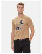BOSS Tricou barbat bej nisipiu - bumbac