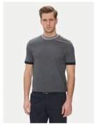 BOSS Tricou barbat gri/bleumarin - bumbac