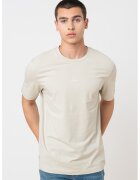 BOSS Tricou cu decolteu la baza gatului si logo discret - Maro nisip