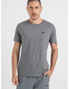 BOSS Tricou cu decolteu la baza gatului si logo - Gri
