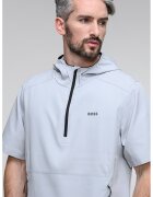 BOSS Tricou cu gluga si fenta cu fermoar - Gri deschis