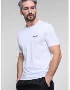 BOSS Tricou cu logo contrastant - Alb optic