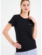 BOSS Tricou de bumbac cu decolteu la baza gatului Esogo - Negru