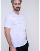 BOSS Tricou din bumbac cu model - Alb/Gri deschis