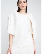 BOSS Tricou lejer din bumbac cu model uni - Alb fildes