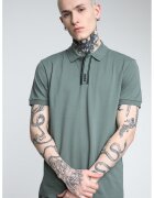 BOSS Tricou polo din amestec de bumbac cu detalii logo - Negru/Verde aquamarin