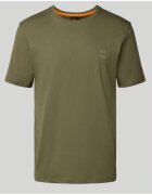 BOSS Tricou simplu din bumbac - Verde masliniu