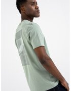 BOSS Tricou slim fit cu imprimeu pe partea din spate - Verde fistic