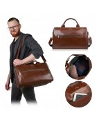 Broedrene Geanta de voiaj - brødrene - r60 - universala - piele - eleganta - geanta de umar - cu curea reglabila - coniac - productie poloneza - material: piele naturala tabacita vegetal - inaltime 29 cm - latime 44 cm - adancime 26 cm - fermoar dublu met ...