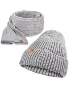 Broedrene Set 2 in 1 - Caciula/Guler - Acril - Circumferinta 56-58 - Gri