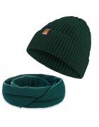 Broedrene Set 2 in 1 - Caciula/Guler - Acril - Circumferinta 56-58 - Verde