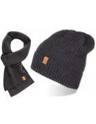 Broedrene Set caciula cu fular barbati Brodrene - Acril - Gri inchis