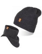 Broedrene Set caciula cu fular barbati Brodrene - Acril - Gri inchis