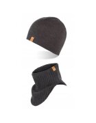 Broedrene Set caciula cu fular Brodrene - Acril - Universal - Gri inchis