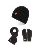 Broedrene Set caciula cu fular si manusi barbati Brodrene - Acril - Negru
