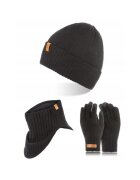 Broedrene Set caciula cu fular si manusi barbati Brodrene - Acril - Negru