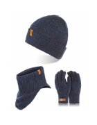 Broedrene Set caciula cu manusi si fular Brodrene - Acril - Universal - Bleumarin