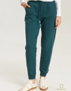 Bumbacel 100 COTTON Pantaloni de trening - din bumbac - cu snur si buzunare - pentru dame - Verde