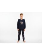 Bumbacel 100 COTTON Pijama cu imprimeu de Craciun - din bumbac - pentru baieti - Albastru