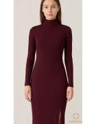 Bumbacel 100 COTTON Rochie lunga cu guler si nasturi - din bumbac - pentru dame - Rosu