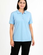 Bumbacel 100 COTTON Tricou polo uniton - cu maneca scurta - pentru dame din bumbac - Albastru