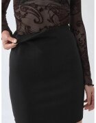 Busem Fusta Mini cu Talie Inalta - Neagra - Viscoza si Elastan
