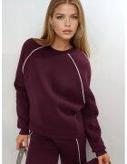 Busem Hanorac dama - cu maneca lunga - rosu visiniu - textil