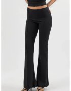 Busem Pantaloni dama - evazati - negru - textil - Negru