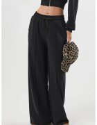 Busem Pantaloni dama picior drept - talie elastica - negru - textil - Negru