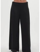 Busem Pantaloni dama - plisati picior larg - negru - textil - Negru