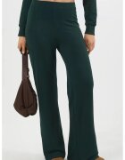 Busem Pantaloni dama talie inalta - verde padure - textil - Verde padure