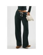 Busem Pantaloni sport dama - croiala dreapta - snur - verde - textil