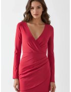Busem Rochie mini - mulata - maneci lungi - rosu - jerseu