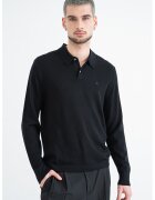 Calvin Klein Bluza polo cu logo brodat - Negru