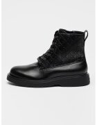 Calvin Klein Bocanci de piele cu monograma - Negru