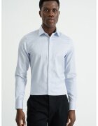 Calvin Klein Camasa regular fit din amestec de bumbac - Alb/Albastru deschis