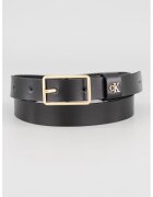 Calvin Klein Curea de piele cu logo - Negru stins