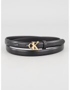 Calvin Klein Curea din piele cu catarama cu logo si nit - Negru stins